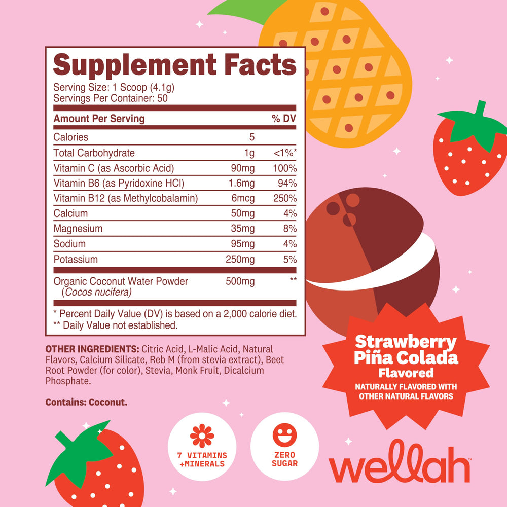 Wellah Electrolytes Powder mixed drink in glass conveys refreshing flavor and rehydration.