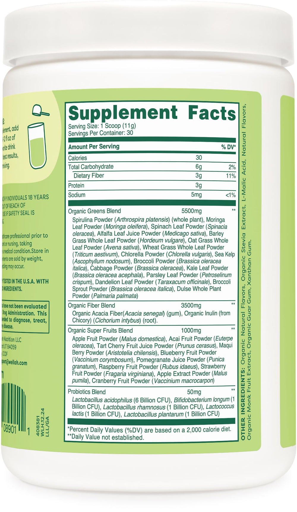 Wellah Leaf Laugh Love Super Greens added to smoothie or recipe