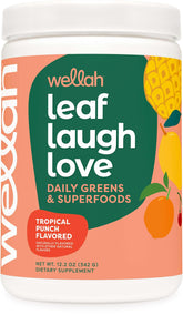 Jars of Wellah Leaf Laugh Love Super Greens Tropical Punch, 30 servings