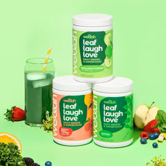 Serving suggestion: Wellah Leaf Laugh Love Super Greens mixed into a smoothie