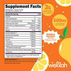 Wellah Pre-Workout Mango Lemonade scoop ready for quick mixing before training
