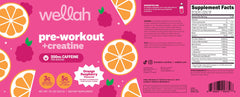 Wellah Pre-Workout + Creatine Orange Raspberry tub packaging