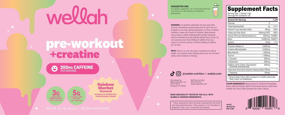 Wellah preworkout mixed drink in glass shows ready-to-sip energy boost for workouts