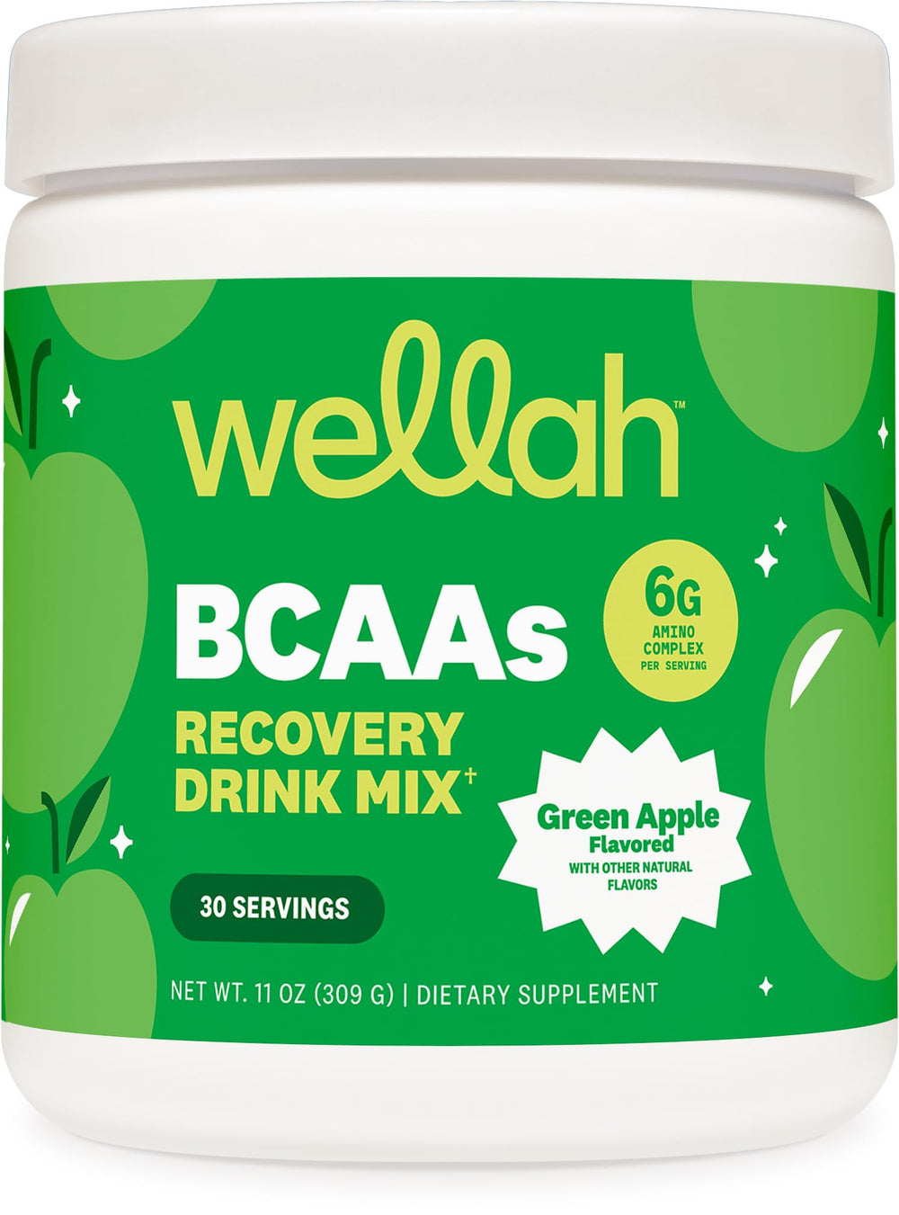 Wellah So Long Soreness BCAA Green Apple bottle for post-workout refreshment