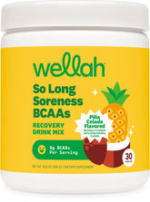 Wellah So Long Soreness BCAA Powder canister in Pina Colada flavor