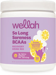 Wellah So Long Soreness BCAA Powder Frozen Lemonade canister