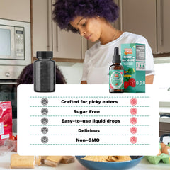 60 mL bottle showing daily 2 mL serving