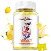 Wellcatcher Calcium Magnesium Gummies lemon flavor bottle front
