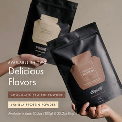 WelleCo morning-energy chocolate protein serving, smooth and satisfying.