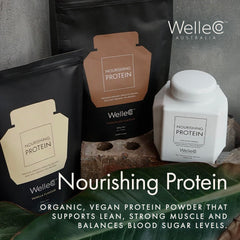 WelleCo packaging on shelf with clean ingredients and no artificial additives.