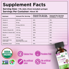 Glass bottle packaging for baby multivitamin drops