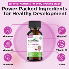 Cherry-flavored liquid multivitamin for infants and toddlers