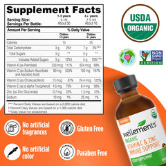 Ingredients of Wellements Organic Immune Support for kids