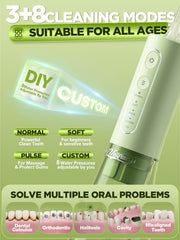 Four modes and five interchangeable nozzles for versatile cleaning