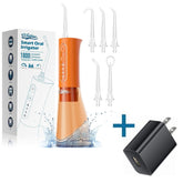 WellFine Water Dental Flosser portable cordless with 300ml tank and wall adapter