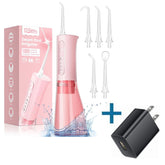Portable WELLFINE water dental flosser with wall adapter