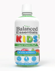 Front view of Wellgenix Balanced Essentials Liquid Kids Vitamin Berry flavor bottle