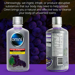 Wellgenix Omni Cleansing Drink grape illustration communicates fruity flavor appeal