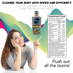 Wellgenix Omni Detox Drink bottle with fruit punch color