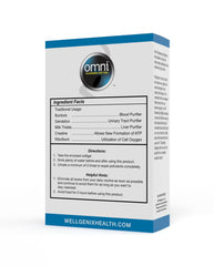 Wellgenix Omni use-with-water shot demonstrates easy daily detox routine.