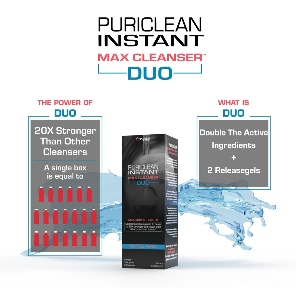 Wellgenix Puriclean powder mixed with water activates for cleansing