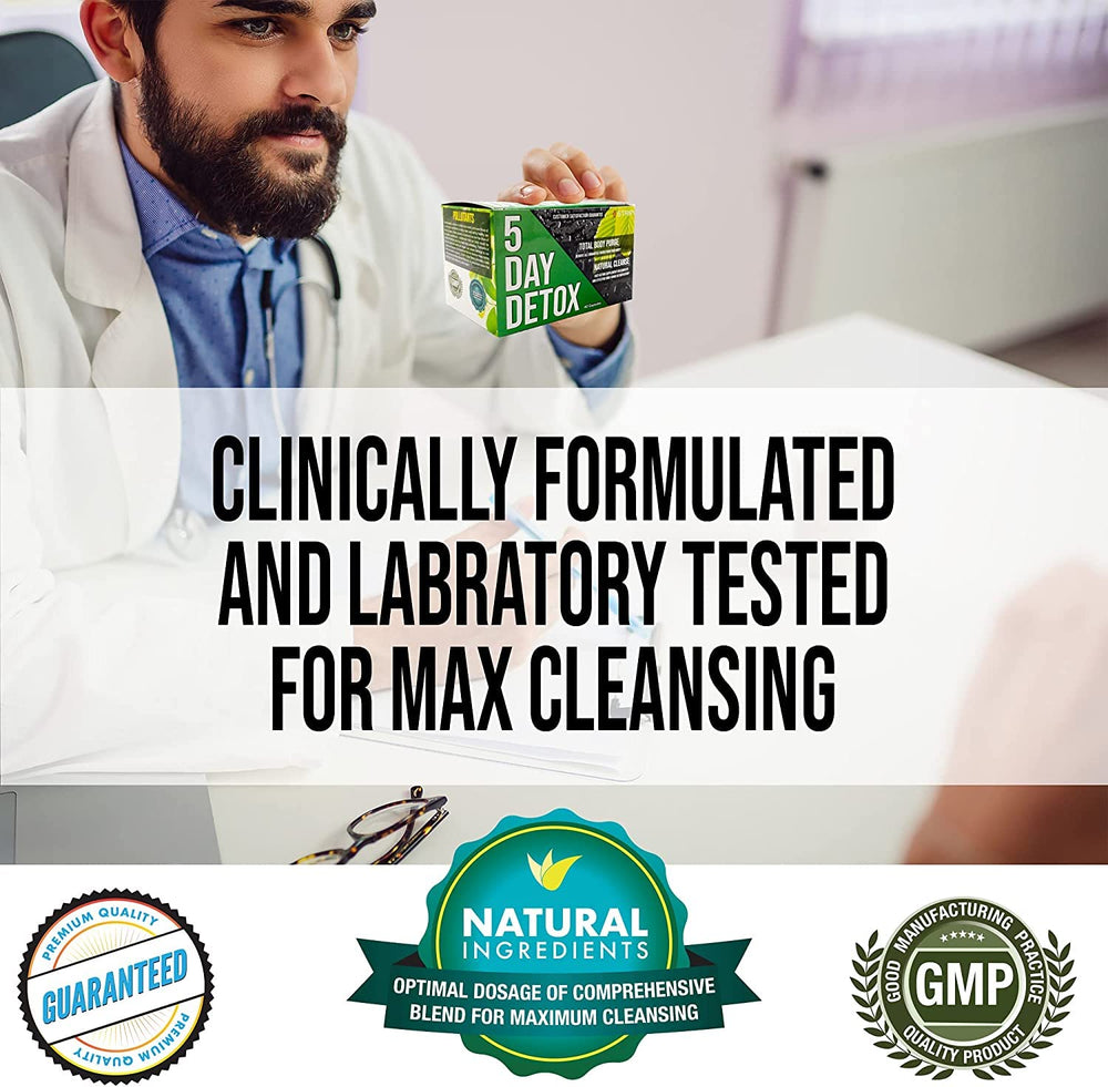 Wellgenix Strip 5 Day Detox packaging highlights responsible use and basic precautions.