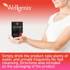 Wellgenix Strip Detox packaging box, compact and travel-friendly