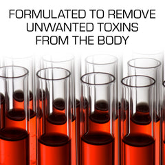 Serving suggestion: glass of Fruit Punch detox drink with Wellgenix bottle nearby