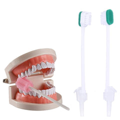 wellgler disposable ICU suction toothbrush front view with oral swab
