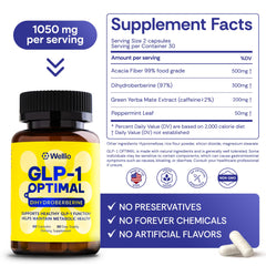 Nutritional label highlights for Wellio GLP-1 Optimal