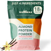Wellious Vanilla Almond Protein Powder bottle front view