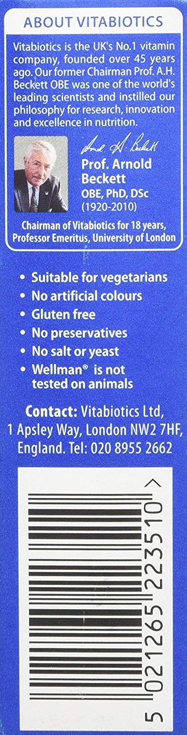 Wellman 50+ ingredients and vitamin list