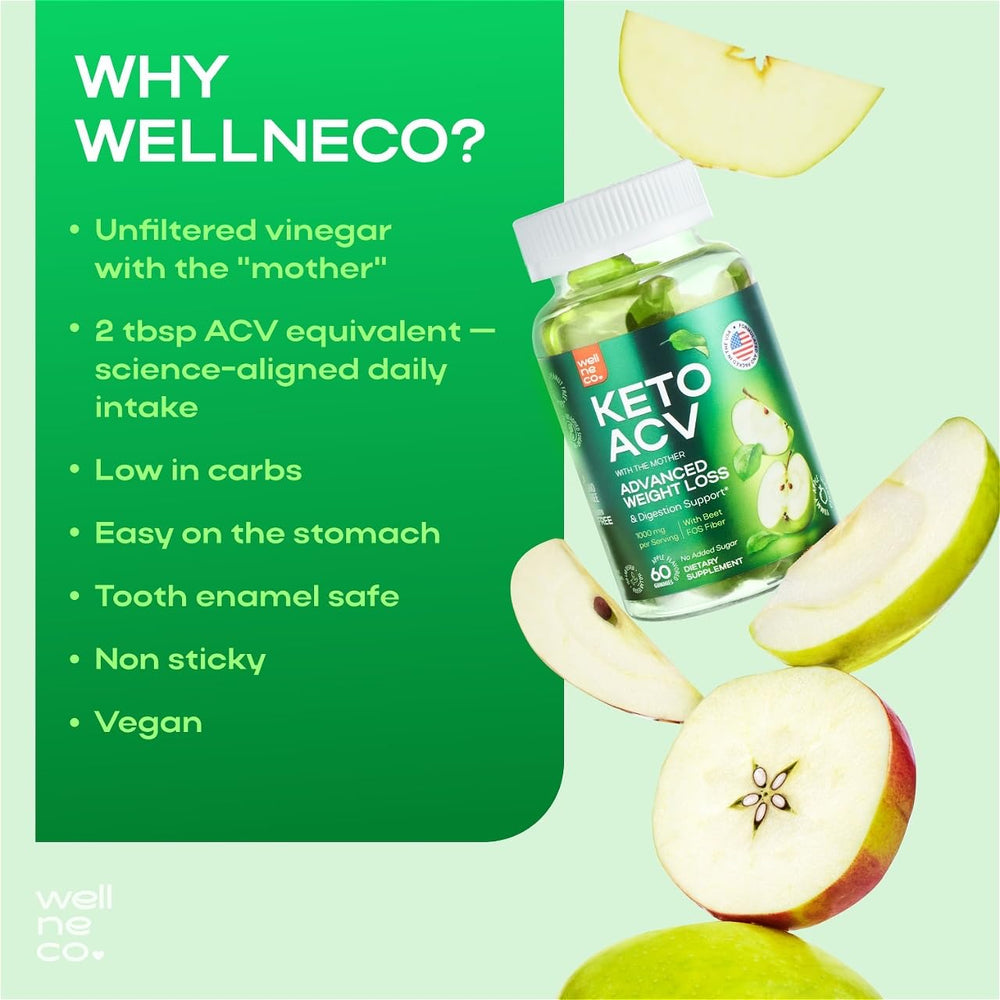 Wellneco gummies texture close-up conveying chewy, pleasant experience.