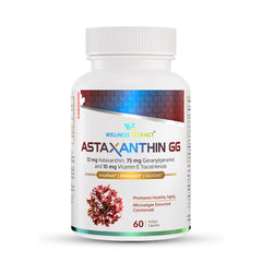 WELLNESS EXTRACT Astaxanthin-GG bottle label with 60 softgels