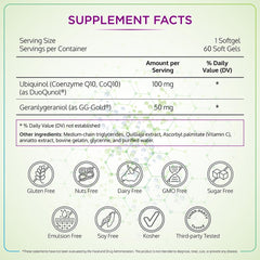 Back label with ingredients and dosage information