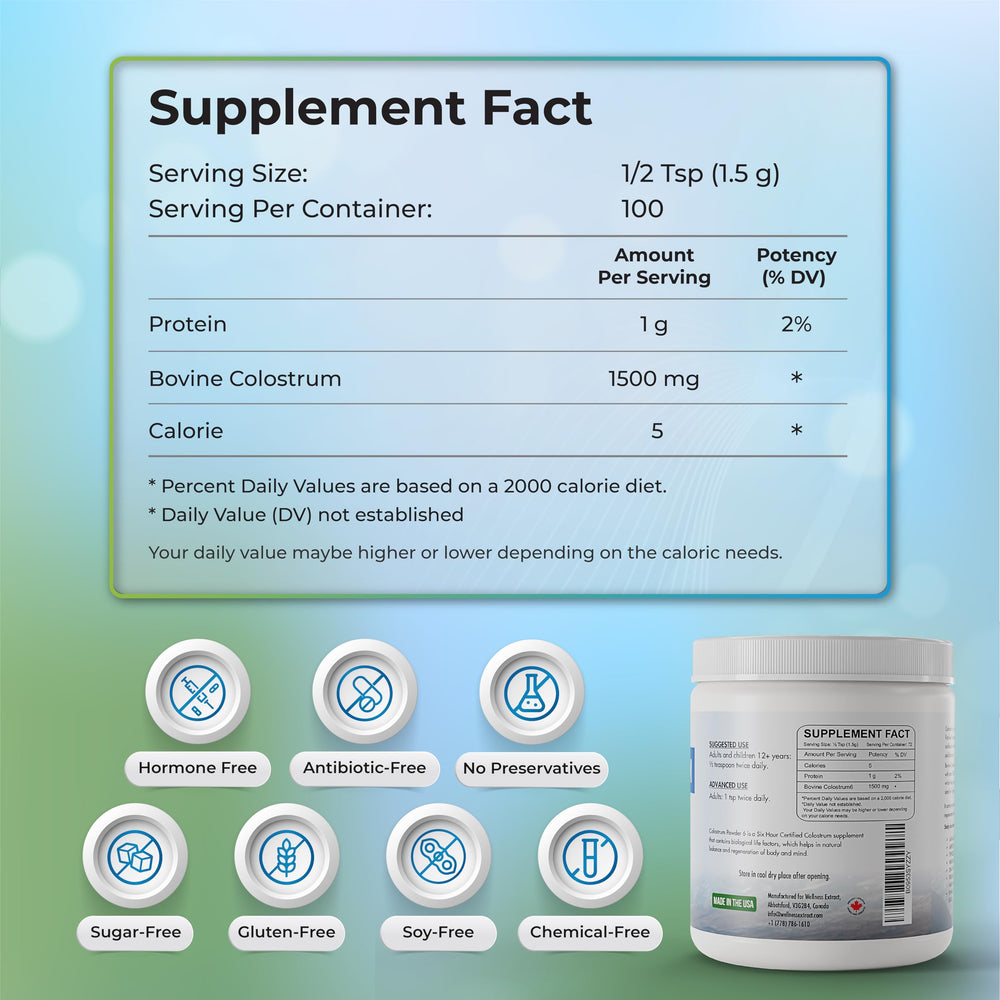 Scoop of Wellness Extract Bovine Colostrum Powder
