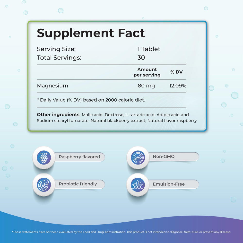 Wellness Extract H2 Raspberry tablet packaging showing 30 servings