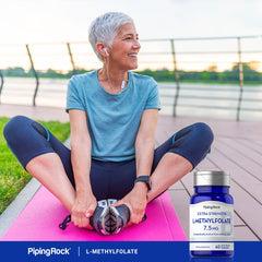 Wellness lifestyle shot featuring L-Methylfolate supplement