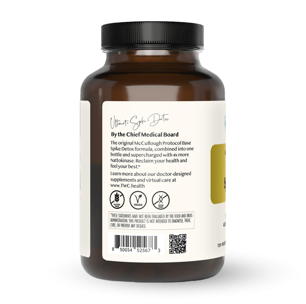 Close-up of Spike Detox capsules in bottle