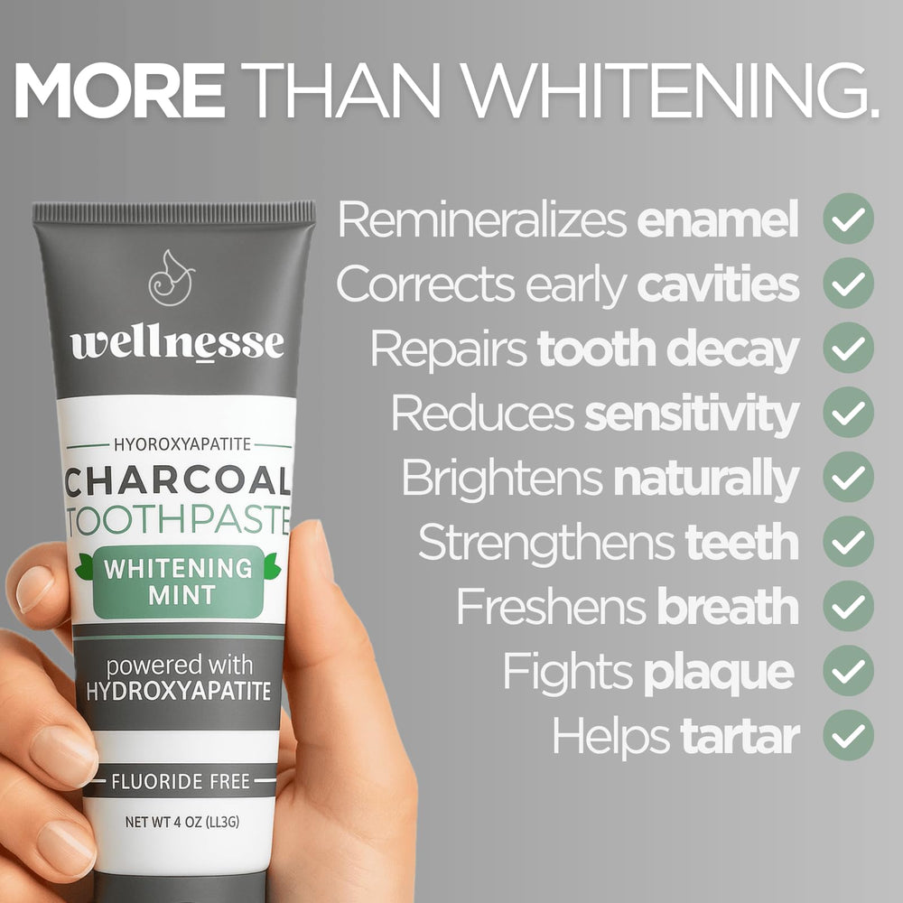 Tube showing fluoride-free hydroxyapatite formula