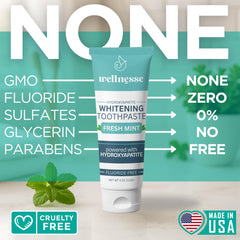 Pack of three 4 oz Wellnesse toothpaste tubes