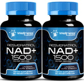 Front view of WellnessLabsRx NAD 1500mg liposomal bottle