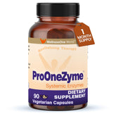 Hero image showing WellnessOne ProOneZyme bottle and 90 capsules