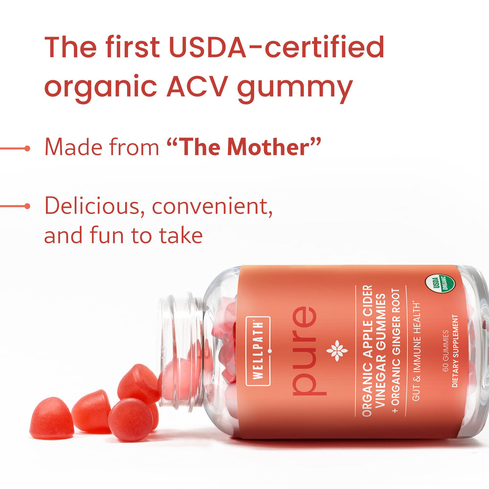 USDA Organic label on WellPath ACV gummies bottle