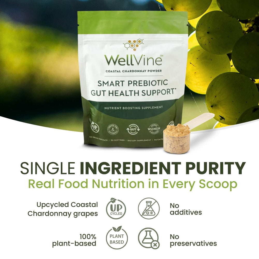 Highlight: 100% upcycled Chardonnay grape marc ingredient