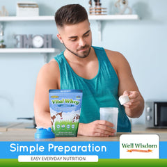 Well Wisdom Proteins Non-GMO label image reinforces commitment to clean ingredients.