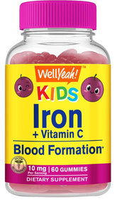 WellYeah Iron Gummies for Kids bottle with Vitamin C label