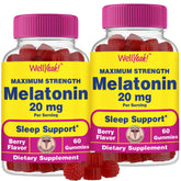 WellYeah Melatonin Gummies 20mg 2-Pack front berry flavor