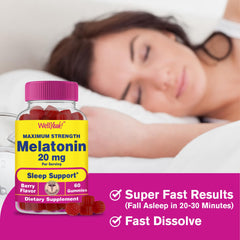 WellYeah Melatonin Gummies 20mg 2-Pack ingredients panel