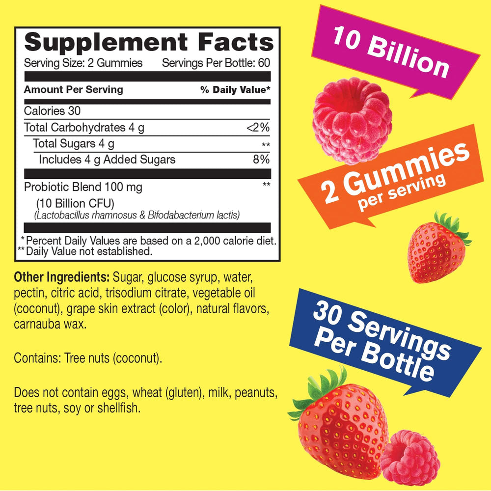 Nutrition facts showing 10 billion CFU per serving